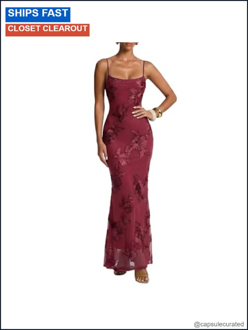 Bodycon Maxi Dress 3D Satin Floral Mesh Square Neck Formal